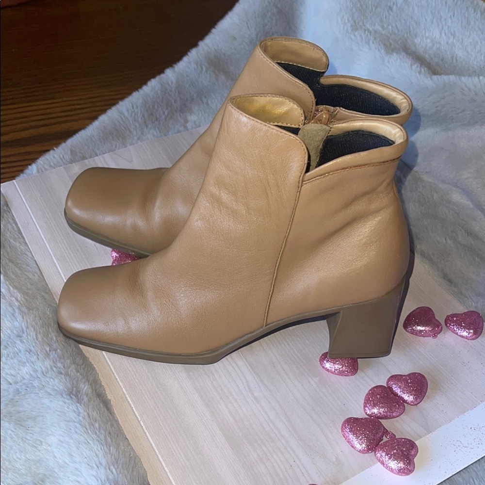 Tan Leather Ankle Boots